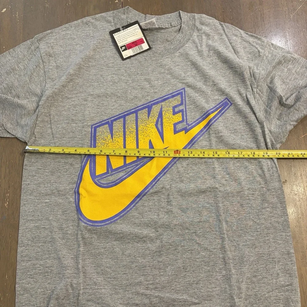 Vintage Nike T Shirt Mens Large Swoosh Graphic Spellout Single Stitch USA 90's